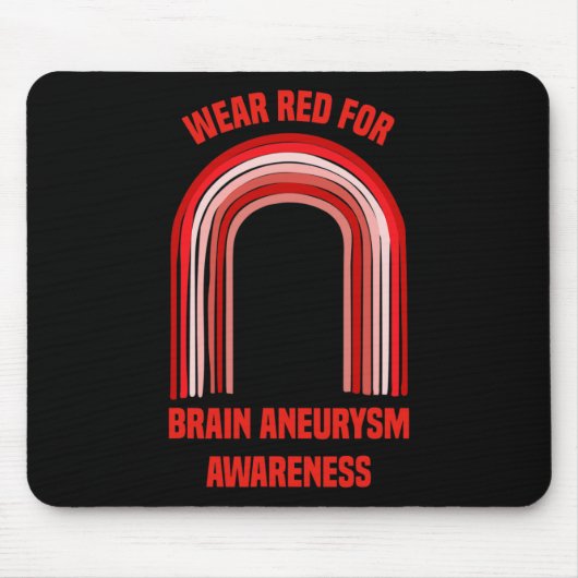 Draag Rood voor Brain Aneurysm Awareness Brain Ane Muismat (Voorkant)