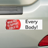 Draag Rood voor Public Ed Bumpersticker (Op auto)