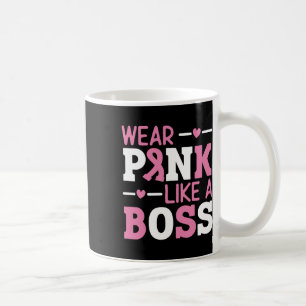 Draag roze als een roze roze ribbenblaaskanker AW Koffiemok