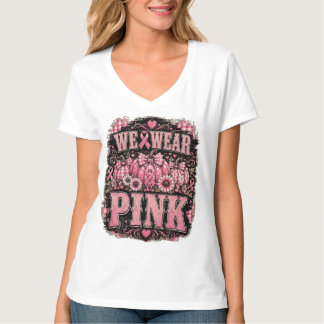 Draag Roze Borstkanker Bewustzijn Pompoen T-Shirt