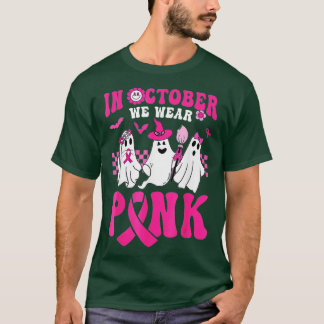 Draag roze borstkankerzanger Ghost Halloween 3 T-shirt