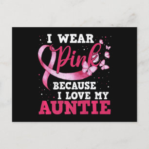 Draag Roze I houdt van mijn tante Breast Cancer Be Briefkaart