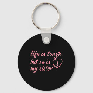 Draag roze lint voor mijn zus borstkanker suppo sleutelhanger