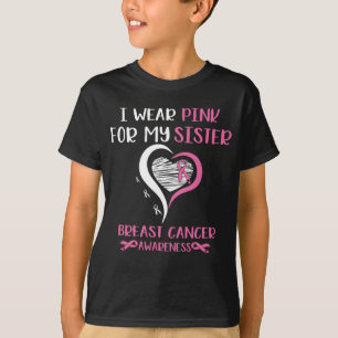 Draag roze lint zuster borstkanker krijger t-shirt