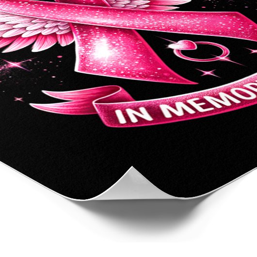 Draag roze ter nagedachtenis aan mijn moeder borst poster (Hoek)