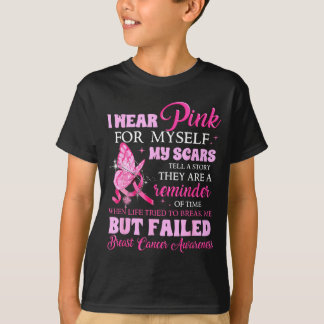 Draag roze voor littekens maar mislukte borstkanke t-shirt