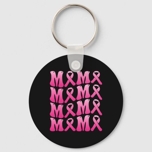 Draag roze voor mijn mama borstkankerondersteuning sleutelhanger (Voorkant)
