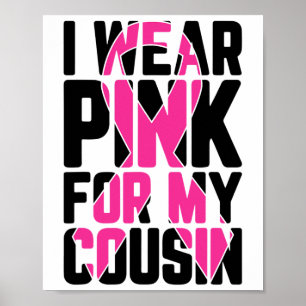 Draag roze voor mijn neef Borstkanker Awareness Su Poster