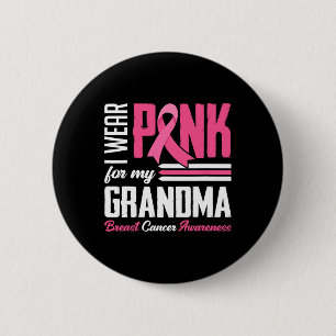 Draag roze voor mijn oma borstkanker bewustzijn f ronde button 5,7 cm