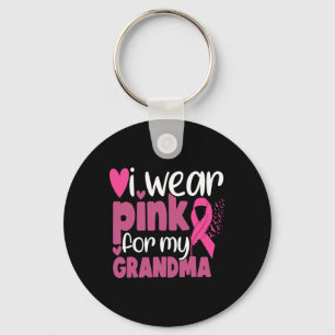 Draag roze voor mijn oma steun borstkanker AWA Sleutelhanger