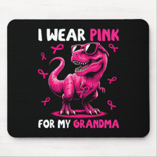 Draag roze voor mijn oma T-rex dinosaurus borstbli Muismat