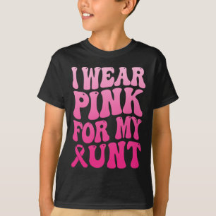 Draag roze voor mijn tante borstkankerondersteunin t-shirt