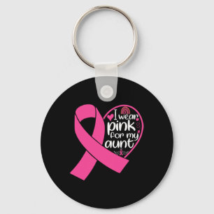 Draag Roze voor mijn tante Steun Borstkanker Aware Sleutelhanger