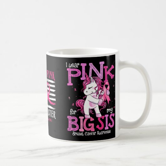Draag roze voor mijn zus lint borstkanker Ameri Koffiemok (Rechts)