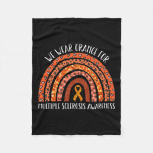 Draag Sinaasappel MS Rainbow Multiple sclerose Awa Fleece Deken