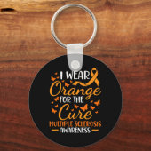 Draag Sinaasappel - Multiple Sclerosis Awareness S Sleutelhanger (Voorkant)