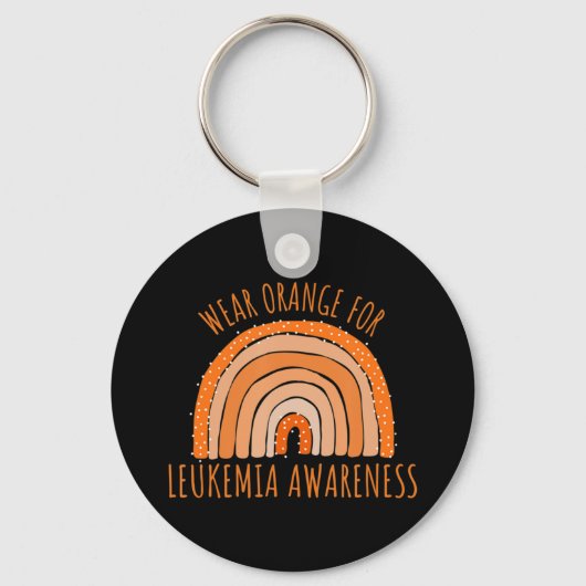 Draag Sinaasappel voor leukemie Bewustheid Leukemi Sleutelhanger (Voorkant)