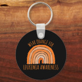 Draag Sinaasappel voor leukemie Bewustheid Leukemi Sleutelhanger (Voorkant)