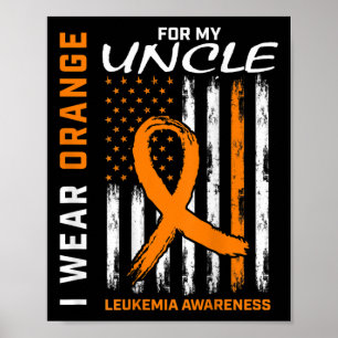 Draag Sinaasappel voor mijn oom leukemie bewustzij Poster