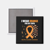 Draag Sinaasappel voor mijn Papa Multiple Sclerosi Magneet (Voorkant / Achterkant)