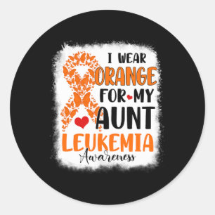 Draag Sinaasappel voor mijn tante Leukemie Awarene Ronde Sticker