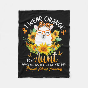 Draag Sinaasappel voor mijn tante MS Awareness Lla Fleece Deken