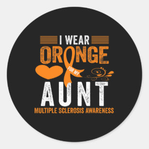 Draag Sinaasappel voor mijn tante MS Multiple Scle Ronde Sticker