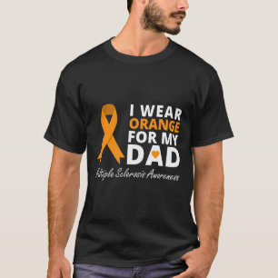 Draag Sinaasappel voor mijn vader MS Awareness Rib T-shirt
