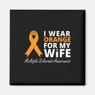 Draag Sinaasappel voor mijn vrouw MS Awareness Rib Magneet
