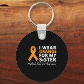 Draag Sinaasappel voor mijn zus MS Awareness Ribbo Sleutelhanger (Voorkant)