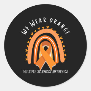 Draag Sinaasappel voor multiple sclerose bewustzij Ronde Sticker