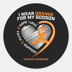 Draag Sinaasappel voor My Godson leukemie kanker A Ronde Sticker