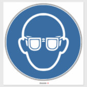 Draag symbool voor oogbescherming sticker (Vel)