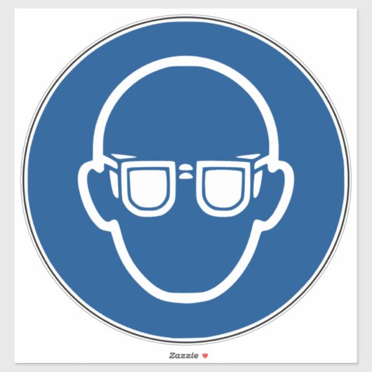 Draag symbool voor oogbescherming sticker (Vel)