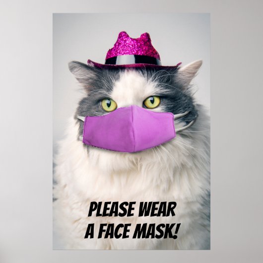 Draag u een Face Mask Cute Cat Poster (Voorkant)
