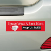 Draag u een gezichtsmasker bumpersticker (Op auto)