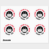 Draag u een herinnering voor gezichtsmaskers stick ronde sticker (Vel)