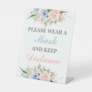 Draag u een maskergenderoverzicht reclamebord met voetstuk