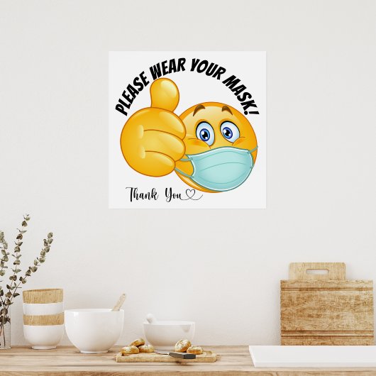 DRAAG UW MASKPOSTER POSTER (Keuken)