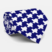 Draag uw Texas Pride w Texas Houndstooth (marine) Stropdas (Opgerold)