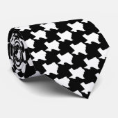 Draag uw Texas Pride w Texas Houndstooth (zwart) Stropdas (Opgerold)