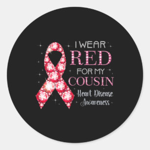 Draag voor My Cousin Heart Disease Awareness SUP Ronde Sticker