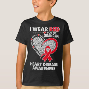 Draag voor Oma Heart Disease Awareness CHD S T-shirt