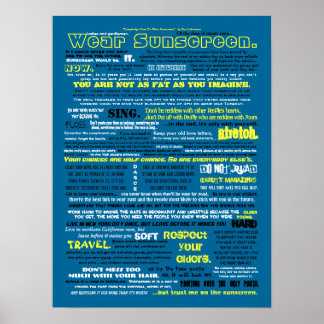 Draag zonnebrandcrème poster