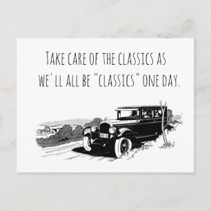Draag Zorgen voor Klassieke Auto's Feestdagenkaart