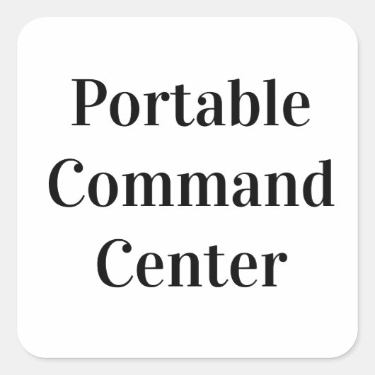 Draagbaar commando centrum vierkante sticker (Voorkant)