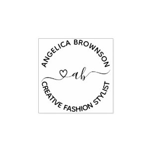 Draagbaar hart 	rubberstempel