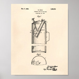 Draagbare brandblusser 1925 - oude pooier poster