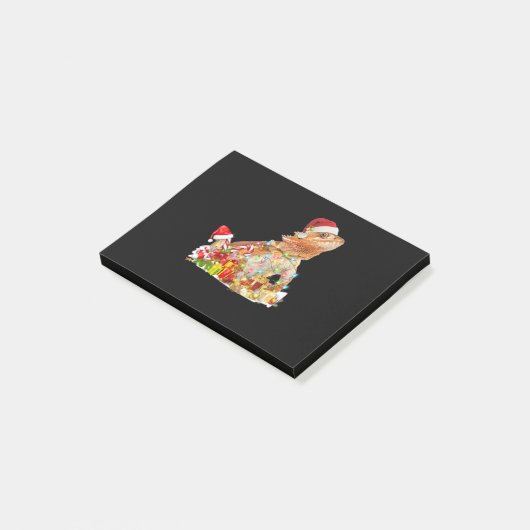 Draagbare kerstdagen met kerstlampjes post-it® notes (Schuin)