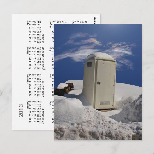 Draagbare Potty-kalender ~ briefkaart (Voorkant / Achterkant)